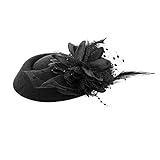 Yolev Vintage Fascinators Hut 20er 50er Blume Federkleid Kopfschmuck Fascinator Schwarz Hüte...