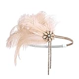 IYOU 1920er Jahre Feder Flapper Kopfschmuck Rosa Kristall Gatsby Haarband Abschlussball Hochzeit...