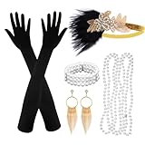 ASTARON 20er Jahre Accessoires Damen Schwarz Gold, 20er Jahre Mode, 1920er Accessoires damen, Great...