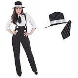 Fun Shack Damen Kostüm Mafia Boss, GangsterBraut Outfit, Perfekt für Karneval und Halloween, M