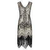 Ro Rox Gloria Great Gatsby Party 1920er Jahre Kleid - Champagner (S - 36)