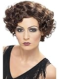 Smiffys 20er Flirty Flapper Perücke, Braun, Kurz und wellig