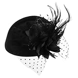 Vintage Fascinators Hut 20er 50er Schleier Hut Blume Federkleid Kopfschmuck Fascinator Hochzeitshut...