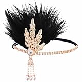 Fashband Feder-Strass-Stirnband, 1920er-Jahre-Kristallquasten-Stirnband, Flapper-Kopfbedeckung,...