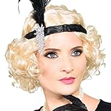 GOODS+GADGETS Charleston 20er Jahre Perücke Blonde Kurzhaar-Perrücke für Burlesque Kostüm Kleid...