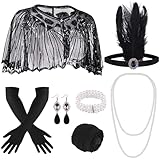 ELECLAND 10-teiliges 1920er Flapper Gatsby Accessoires-Set Fashion Roaring 20's Theme Set mit...