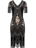MISSCHEN 1920er Damen Gatsby Pailletten Quasten Saum Cocktail Flapper Abschlussball Kleid YLS018 M...